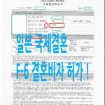 일본 배우자 결혼비자(F-6) 허가 사례 - 민행정사사무소