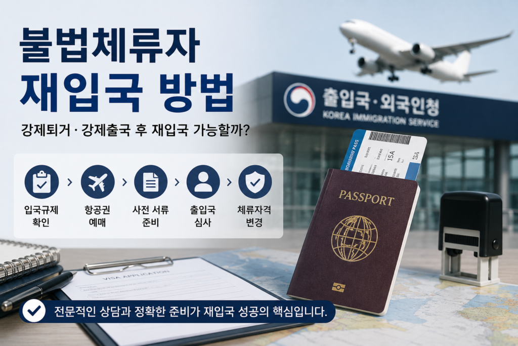 불법체류자 재입국 방법과 강제퇴거 후 출입국 절차 안내 이미지