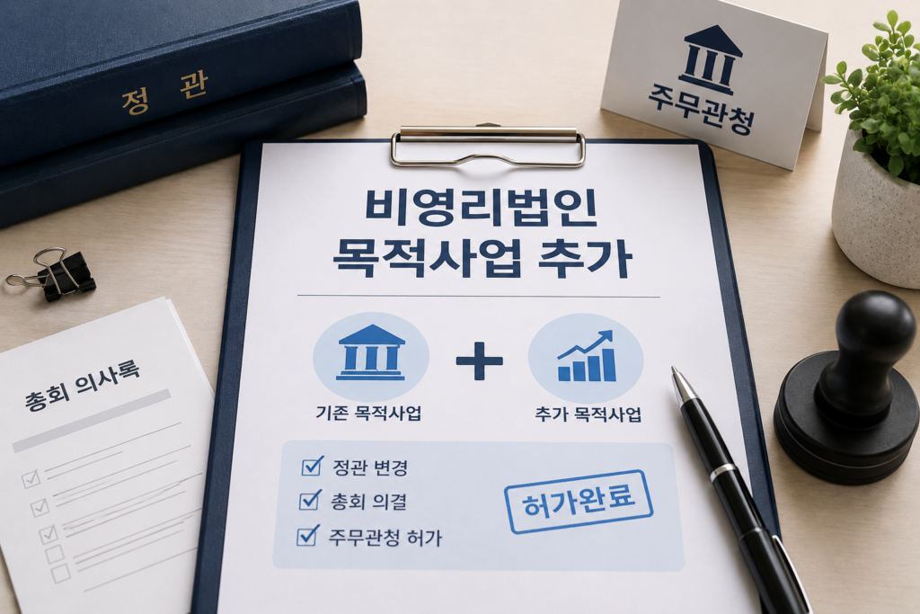 비영리법인 목적사업 추가를 위한 정관변경 및 주무관청 허가 절차